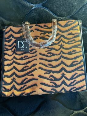 Tiger-Print Orange Black Shoulder Tote